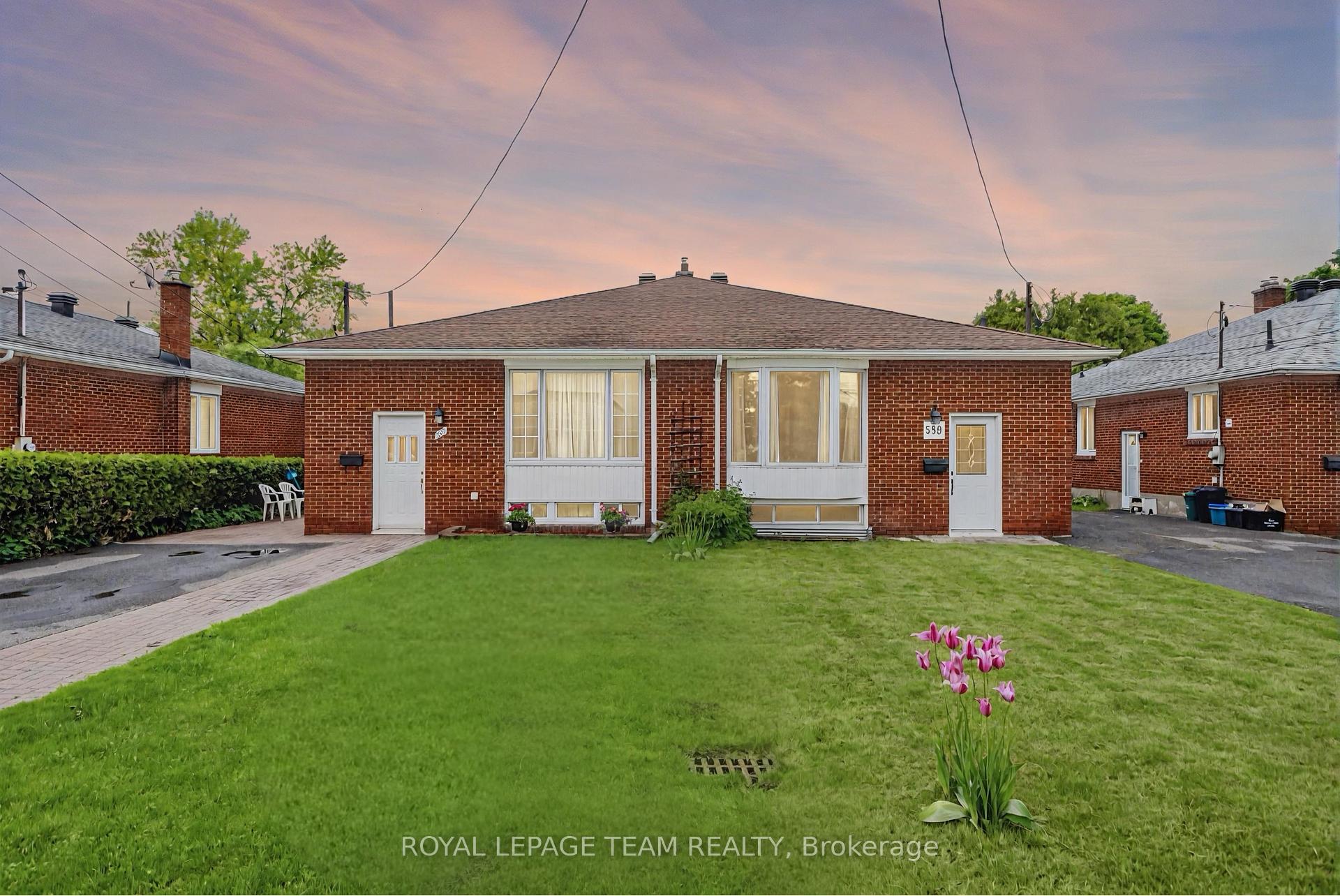 599 Mutual Street Overbrook - Castleheights and Area, Ontario Move-in ready all-brick semi-detached bungalow in the heart of the up-and-coming Castle Heights community. Bright, spacious, freshly painted, and tastefully updated, this home is a fantastic opportunity for both homeowners and investors. A separate side entrance leads to a fully finished lower level complete with a second kitchen, full bathroom, and den ideal for an in-law suite or rental potential. The main floor features three generous bedrooms, a full bathroom, and open-concept living and dining areas lined with large windows and filled with natural light. Original hardwood flooring is preserved beneath the carpet in the living area, and the kitchen offers ample cabinet space, good prep area, and a window over the sink. Downstairs, enjoy a large rec/family room, a second kitchen, a 3-piece bathroom, in-suite laundry, and a versatile den that could function as a fourth bedroom or home office. Outside, the landscaped backyard includes a storage shed, a deck perfect for summer BBQ's and entertaining, and an extra-long driveway with plenty of parking. Just 10 minutes to downtown Ottawa and steps to St. Laurent Shopping Centre, the LRT, parks, schools, and daily amenities this is the perfect blend of city access and neighbourhood charm.