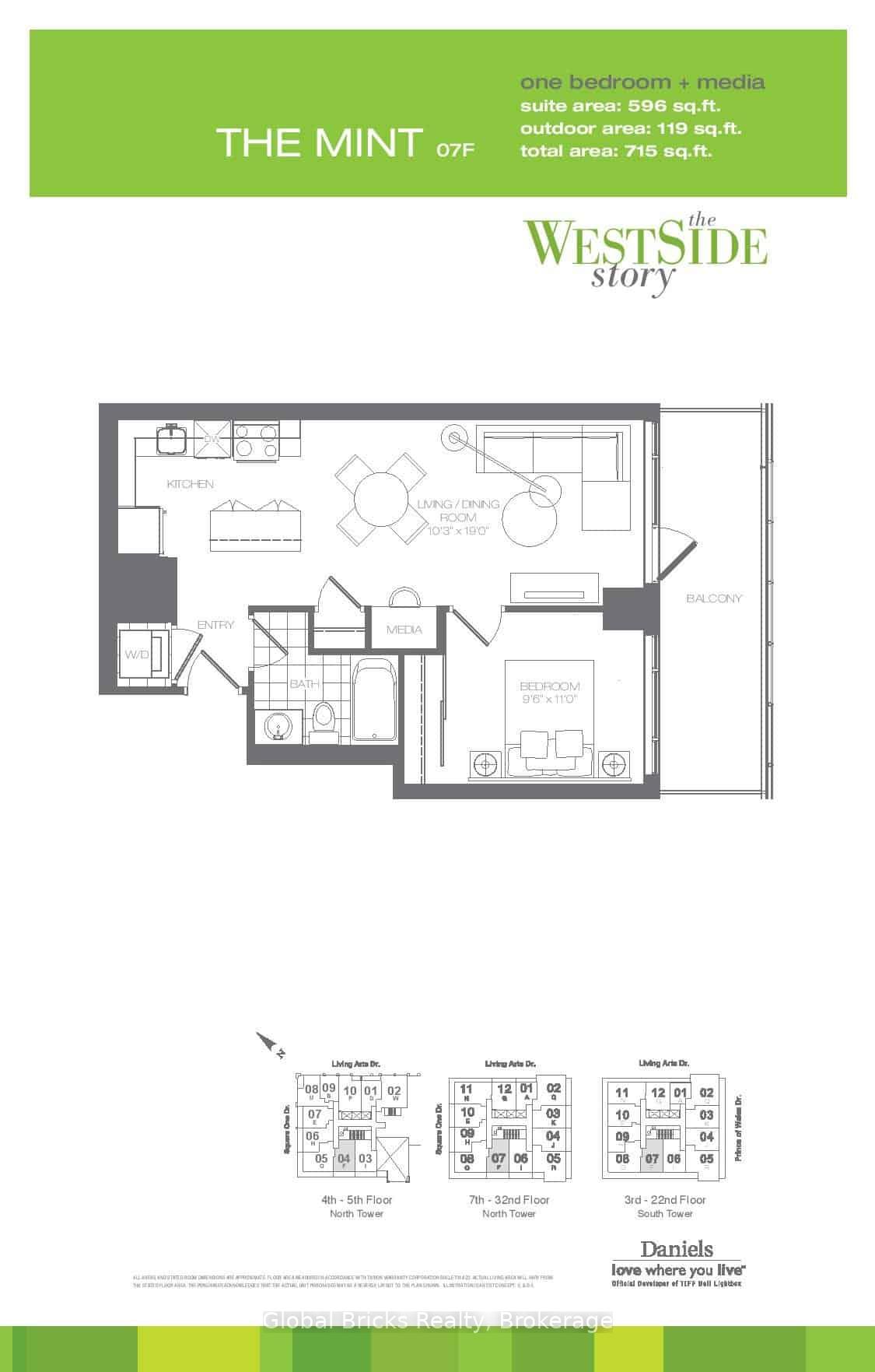 1 Bedroom Condo at 360 Square One,  Mississauga For sale