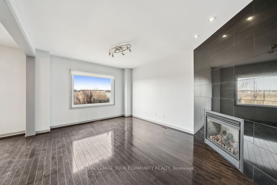 family room with gas fireplace