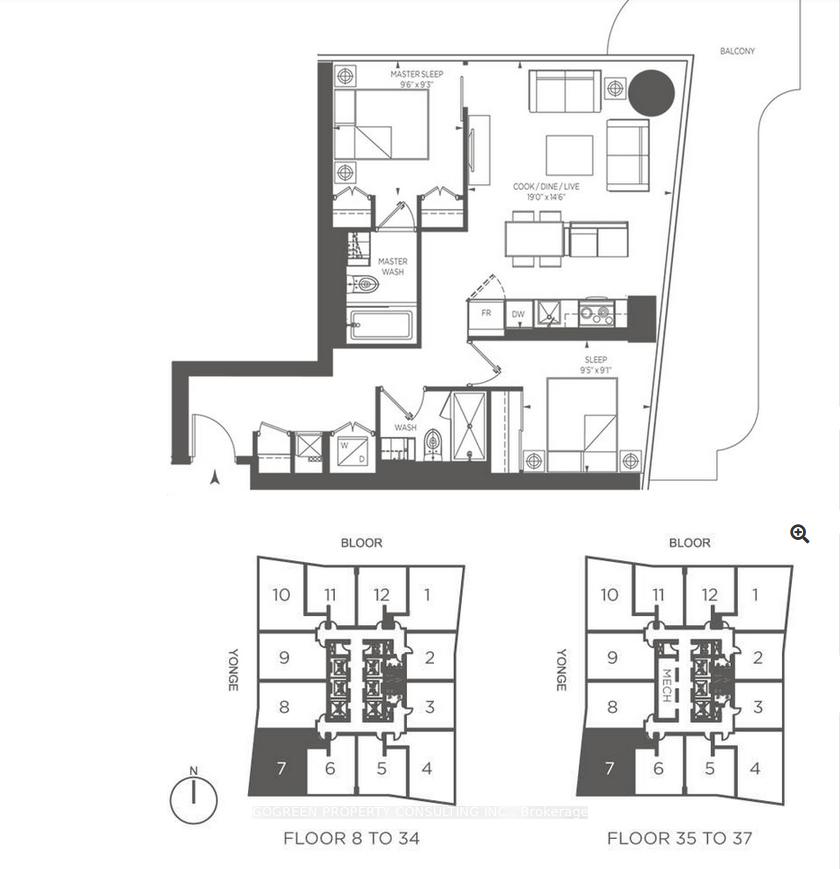 2 Bedrooms Condo at 1 Bloor,  Toronto For sale