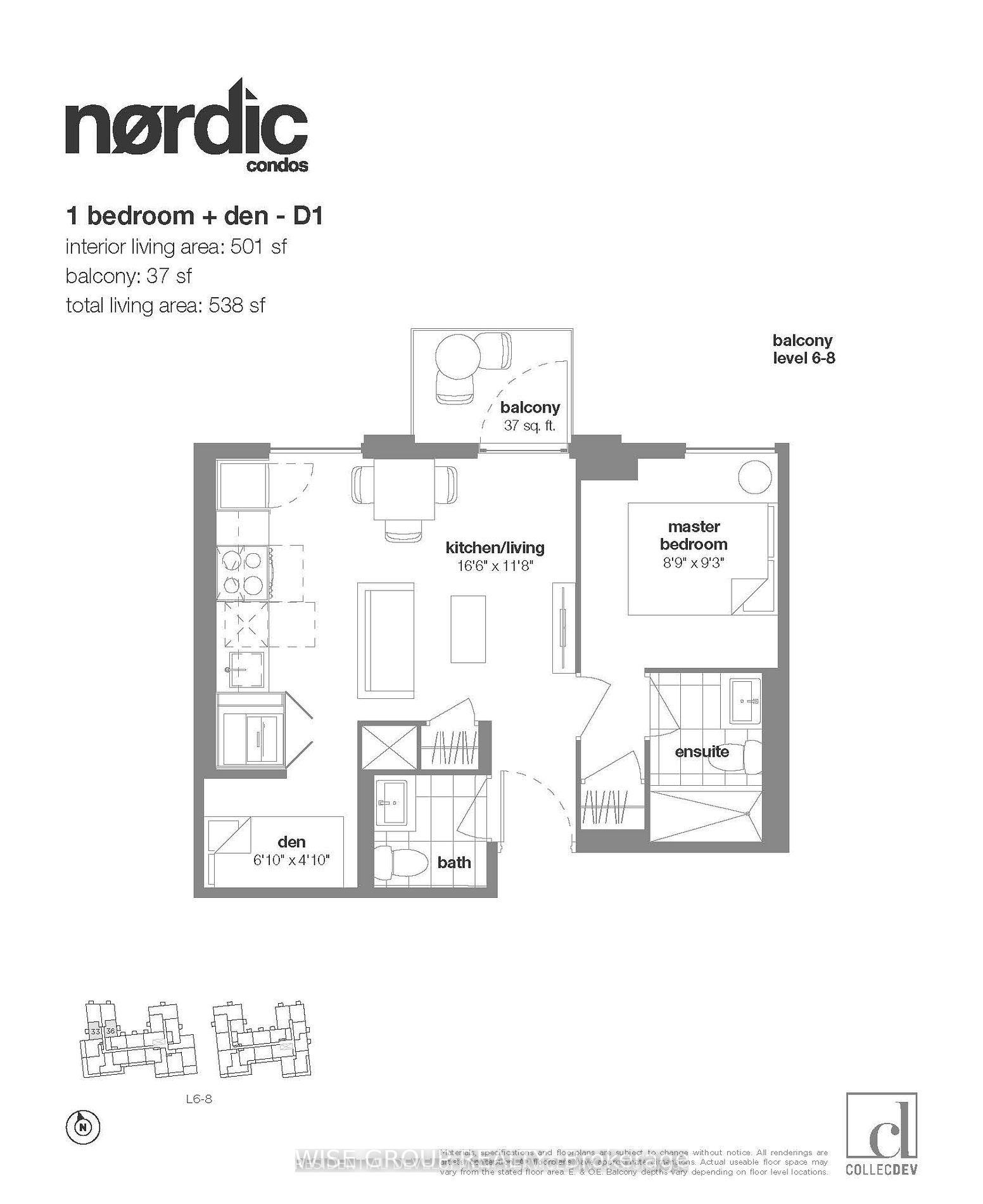 1 Bedroom Condo at 500 Wilson, Toronto For sale