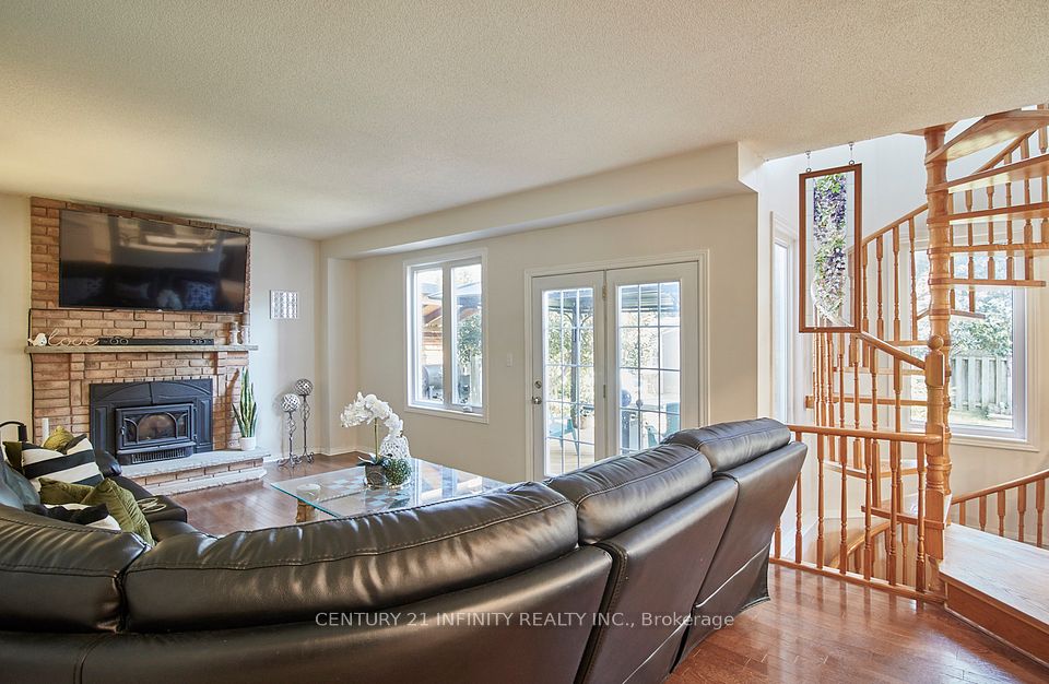 Spiral staircase from basement to top floor