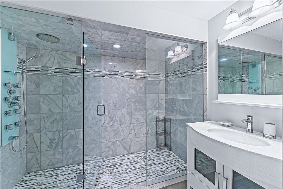 Basement Bathroom with Waterfall Shower