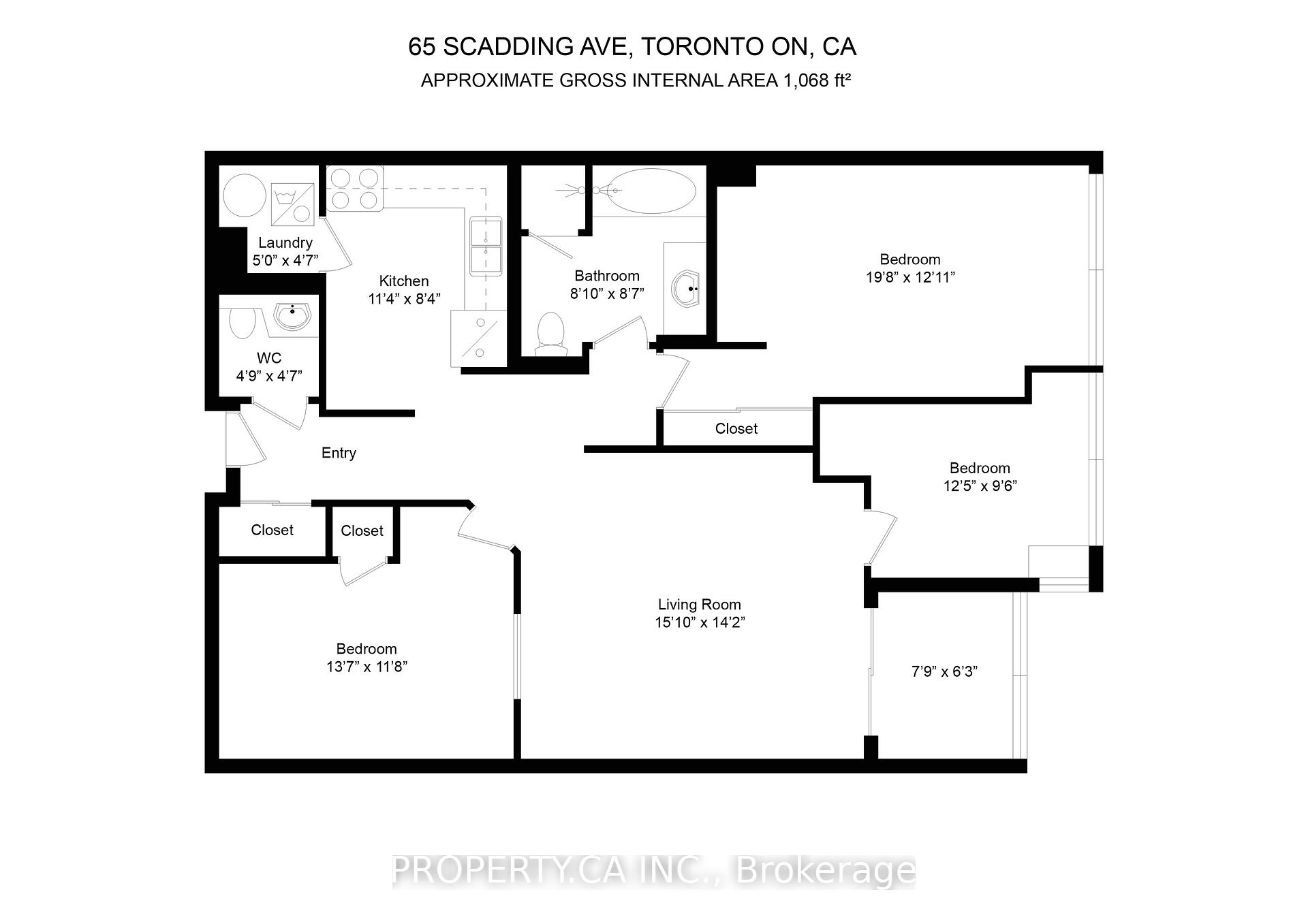 4 Bedrooms Condo at 65 Scadding, Toronto For sale