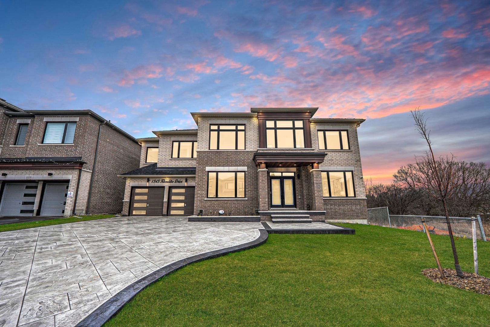 Welcome To 1343 Klondike Dr - A 1-Year-New Luxury Home On A Rare 55 Feet Wide Premium Walkout Lot Backing Onto Beautiful Natural Scenery! Nearly 3,000 Sqft Of Upgraded Living Space In A Quiet, Family-Friendly Area. This Gem Features A Grand Open-Concept Main Flr With Formal Living& Dining, Spacious Family Rm With Large Windows, & A Main Flr Office. Chef's Kitchen With Quartz Counters, Upgraded Cabinets, S/S Appliances & Center Island - Perfect For Entertaining! Upstairs Offers 5 Spacious Bedrms & 3 Full Washrooms, Including A Large Primary Suite With Walk-In Closet & Spa-Like Ensuite. Bright Walkout Bsmt Offers Endless Potential For In-Law Suite, Rental, Or Custom Rec Space. Top-Quality Finishes Include Glass Railings, Hardwood Flrs On Both Levels, Pot Lights & Modern Fixtures. Enjoy An Extended Stamped Concrete Driveway & A Private Backyard Patio Overlooking Lush Green Views. No Rear Neighbours - Just Peace, Privacy &Nature. A Showstopper Not To Be Missed!