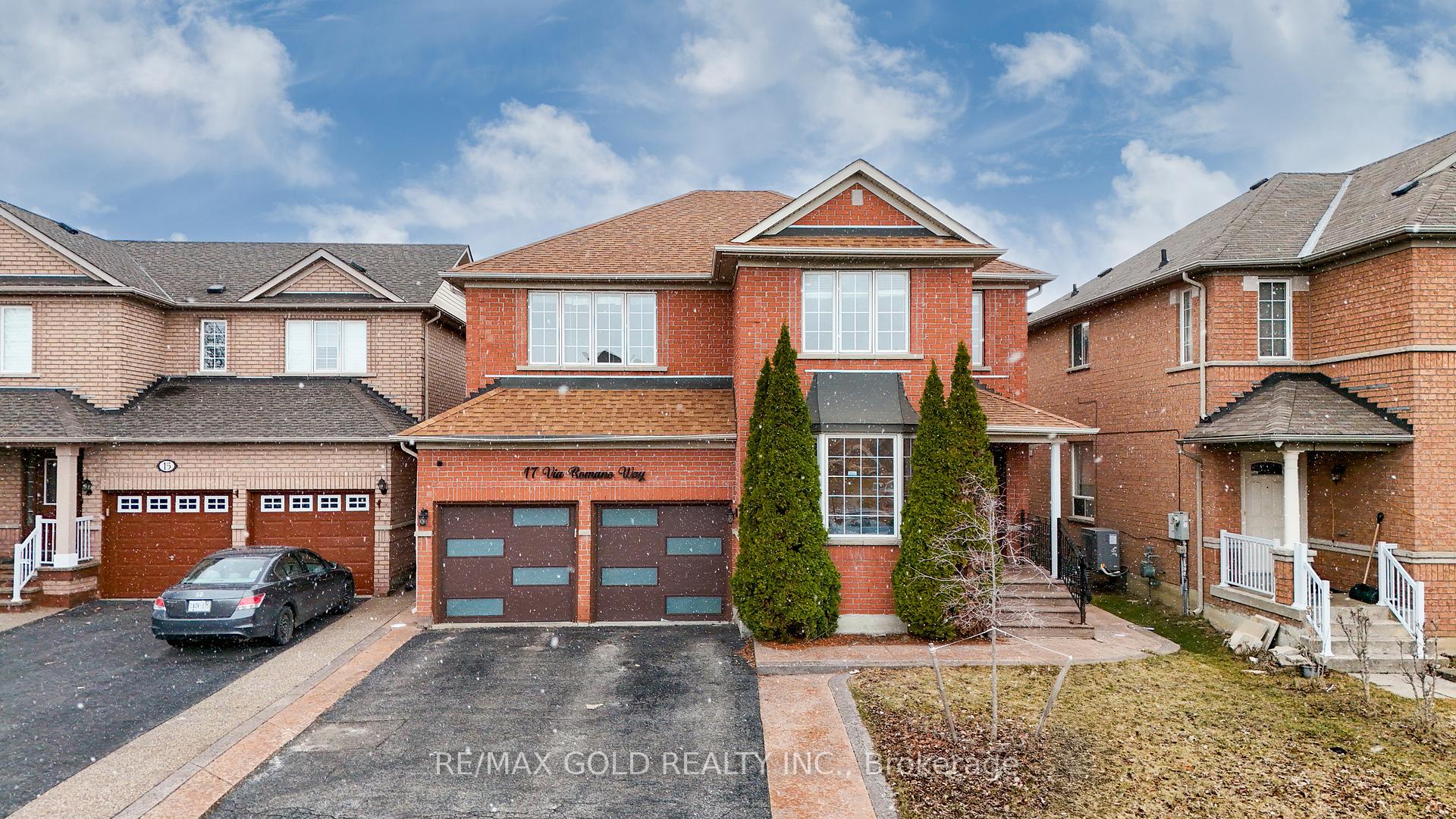 17 Via Romano Way Brampton, Ontario **East Facing** Luxury Living In Brampton East's Most Demanding Area. This Beautiful Detached Home Features 9 Feet Ceiling on Main Floor With Separate Living/Dining/Family Room With Hardwood Floorings. Upgraded White Kitchen With Stainless Steel Appliances. On 2nd Floor You Get 4 Huge Bedrooms With Extra Separate Office/Den Area For Work or Play Purpose With Laminate Floorings. Laundry On Main Floor With Garage access Directly From Inside. Basement With Separate Side Entrance, Includes 1 Bedroom & Party Size Rec Room/Living Area Also Comes With Full Washroom Features Jacuzzi Tub. Huge Back Yard Is Ready For Entertainment. Must See Property! **Watch Virtual Tour**