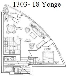 1 Bedroom Condo at 18 Yonge, Toronto For sale