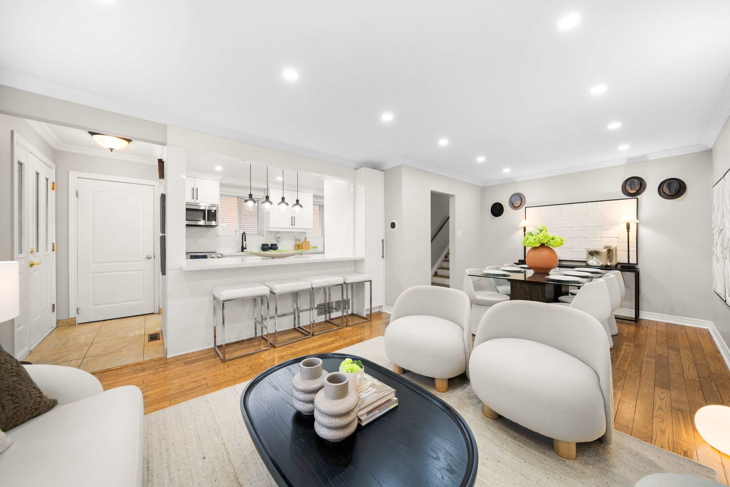 Nestled in the heart of the vibrant Mississauga Valley, this stunning 4-level backsplit semi-detached home offers over 2,000 square feet of thoughtfully designed living space, perfect for modern families or multi-generational living. With its prime location, this property combines convenience, style, and low-maintenance luxury, making it an ideal choice for those seeking a versatile and comfortable home.The main level welcomes you with a custom-designed kitchen (renovated in 2023), featuring sleek cabinetry, new stainless-steel appliances, and ample counter space, perfect for culinary enthusiasts and family gatherings. The open-concept living and dining areas are bathed in natural light, creating a warm and inviting atmosphere. The homes contemporary stucco exterior enhances its curb appeal, blending seamlessly with the neighborhoods charm.Designed for flexibility, this home is ideal for two families, boasting a separate entrance to a fully equipped basement with a second kitchen, perfect for in-laws, guests, or rental potential. With 3 spacious bedrooms upstairs and 1 downstairs, theres plenty of room for everyone. Two beautifully renovated bathrooms add a touch of elegance, featuring modern fixtures and finishes. Ample storage throughout, including two outdoor sheds, ensures all your needs are met, while a sump pump provides added peace of mind.Energy efficiency is a priority, with thermal insulation in the attic ensuring year-round comfort and lower utility costs. Step outside to your private oasis, where a low-maintenance saltwater pool (new liner 2024, pump 2023) offers refreshing summer fun with minimal upkeep. Relax under the charming gazebo, perfect for outdoor dining or lounging, surrounded by a well-maintained backyard.Located in the sought-after Mississauga Valley, you're just steps from top-rated schools, parks, shopping, and transit, with easy access to major highways.