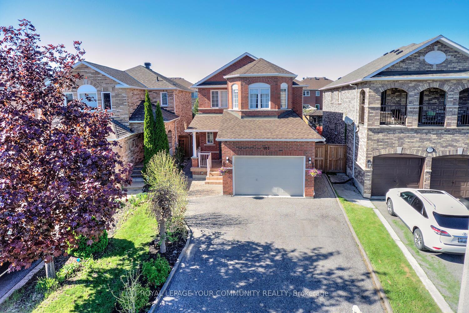 107 Purcell Crescent Vaughan, Ontario Stunning 4+1 bedroom plus den & 4-bathroom detached home in central Maple! Welcome to 107 Purcell Cres, a family home that is move-in ready & packed with upgrades! Don't miss the chance to own this exceptional home. This gem boasts modern open-concept layout designed for both style and functionality. From the moment you enter, you'll be captivated by the spacious, light-filled interiors and elegant finishes throughout. This beauty offers excellent layout with no wasted space; 2,900+ sf total living space (2,007 sq ft above ground) designed for stylish living; hardwood floors throughout main and 2nd floor; smooth ceilings, renovated bathrooms; upgraded chefs kitchen offering sleek granite countertops, centre island/breakfast bar, stainless steel appliances, custom cabinetry, and a stylish backsplash, open to family room & dining room - this kitchen is the heart of the home, perfect for entertaining or quiet family meals! Enjoy seamless flow between the living and dining areas, enhanced by expansive windows, upgraded lighting, gas fireplace, and premium flooring, creating an inviting and airy atmosphere. Retreat to generously sized bedrooms, including a primary suite with a walk-in closet and a beautifully upgraded ensuite, offering a private oasis of relaxation. Finished basement with separate entrance is a versatile space with endless potential, ideal for an in-law or nanny quarters or a personal retreat. It features 1 bedroom & a den, large open concept living room and dining room, modern kitchen and a 3-pc bathroom! Enjoy outdoor living in the landscaped backyard, perfect for summer BBQs, while the homes modern exterior design and inviting front porch provide incredible curb appeal. Prime location, situated in a desirable neighborhood close to top-rated schools, parks, shopping, dining, transit options & Vaughan's hospital. Extras: widens to 43 ft in the back! Sidewalk free lot, parks 5 cars total! Super location! See 3-D!
